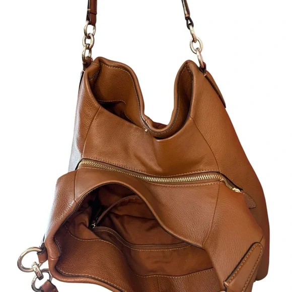 Coach Lexy Shoulder Bag Pebbled Leather Saddle Gold Chain - Picture 7 of 8